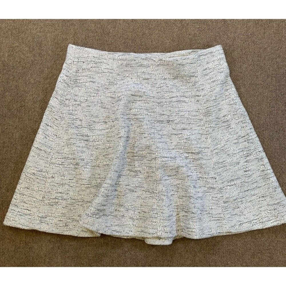 Ann Taylor LOFT Skirt Womens L Petite Tweed Mini Skater A-Line Flare Preppy